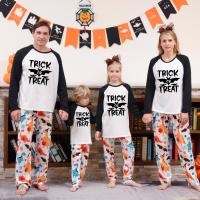 Polyester Parent-child Sleepwear Halloween Design & two piece printed letter Set