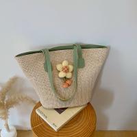 Straw Tote Bag Woven Tote large capacity floral PC