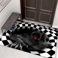 Polyester 3D Visual Impact Floor Mat Halloween Design & washable printed PC
