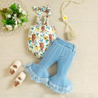 Polyester Slim Girl Clothes Set & two piece Crawling Baby Suit & Pants patchwork Others Set