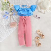 Cotton Princess Girl Clothes Set & two piece Cotton Pants & top patchwork Others Set