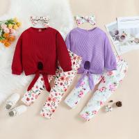 Baumwolle Mädchen Kleidung Set, Hosen & Nach oben, Gedruckt, mehr Farben zur Auswahl,  Festgelegt