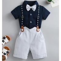Cotton Boy Clothing Set & two piece Pants & top patchwork Others two different colored Set