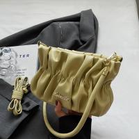 PU Leather Pleat & Easy Matching Shoulder Bag attached with hanging strap PC