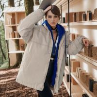 Polyester windproof Women Parkas & loose & thermal Solid PC
