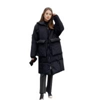 Polyester long style & windproof Women Parkas & thermal Solid PC