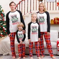 Polyester Parent-child Sleepwear & two piece printed letter Set