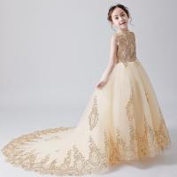 Polyester Princess & Ball Gown Girl One-piece Dress  patchwork PC