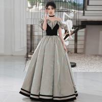 Polyester Off Shoulder & Slim & Plus Size & High Waist Long Evening Dress embroidered PC
