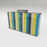 Acrylic hard-surface & Easy Matching Clutch Bag with chain striped mixed colors PC