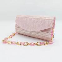 Acrylic Envelope & Easy Matching Clutch Bag with chain Cloth pink PC