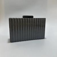 Acrylic hard-surface & Easy Matching Clutch Bag with chain striped black PC