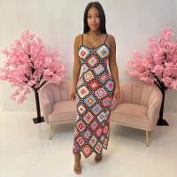 Polyester Slip Kleid, Gedruckt, Geometrische, mehrfarbig,  Stück