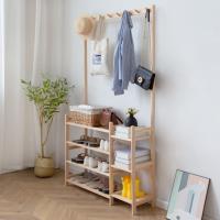 Solid Wood Storage Rack Clothes Hanging Rack durable PC