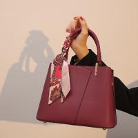 PU Leather with silk scarf & Easy Matching Handbag PC