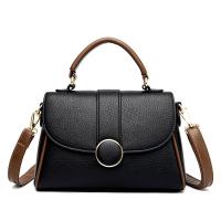 PU Leather Easy Matching Handbag large capacity & soft surface & attached with hanging strap Lichee Grain PC