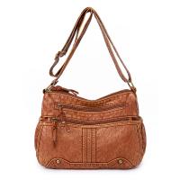 PU Leather Concise & Easy Matching Shoulder Bag large capacity & washed & soft surface Solid PC