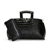 PU Leather With Coin Purse & Easy Matching Handbag large capacity & soft surface & attached with hanging strap crocodile grain PC