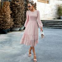 Polyester Waist-controlled One-piece Dress double layer & breathable Solid PC