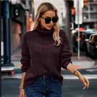 Acrylic Women Sweater & loose & thermal Solid PC