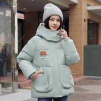 Polyester windproof Women Parkas thicken & with detachable hat Solid PC
