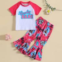 Cotton Slim Girl Clothes Set & two piece Pants & top printed striped multi-colored Set
