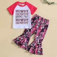 Combed Cotton Slim Girl Clothes Set & two piece Pants & top printed striped multi-colored Set