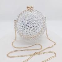 Acrylic Easy Matching Clutch Bag with chain & with rhinestone transparent PC