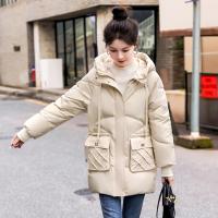 Polyester With Siamese Cap & Plus Size Women Parkas mid-long style & thermal PC