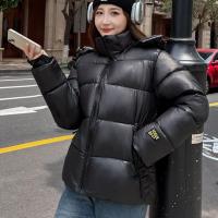 Polyester With Siamese Cap & Plus Size Women Parkas thicken & thermal black PC