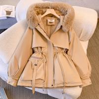Plush & Polyester With Siamese Cap & Plus Size Women Parkas thicken & thermal PC