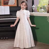 Sequin & Polyester Soft & Slim Girl One-piece Dress Solid white PC
