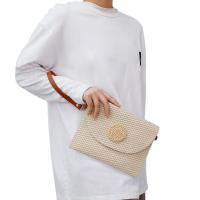 Straw Easy Matching Clutch Bag durable Solid beige PC