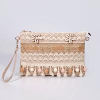 Bavlněná tkanina & Shell Spojková taška Pevné Béžová kus