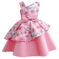 Polyester Princess & Ball Gown Girl One-piece Dress patchwork floral PC