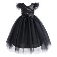 Polyester Princess & Ball Gown Girl One-piece Dress patchwork white and black PC