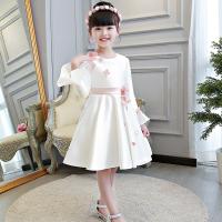 Polyester Princess & Ball Gown Girl One-piece Dress patchwork Solid white PC