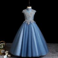 Polyester Princess & Ball Gown Girl One-piece Dress patchwork Solid PC