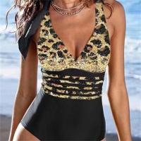 Spandex & Polyester One-piece Swimsuit & padded printed PC