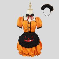 Polyester Plus Size Women Halloween Cosplay Costume orange Set