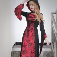 Spandex Femmes Halloween Cosplay Costume rouge et noir pièce