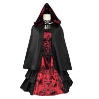 Polyester Femmes Halloween Cosplay Costume rouge et noir Ensemble