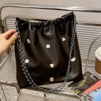 PU Leather Shoulder Bag with chain & large capacity PC