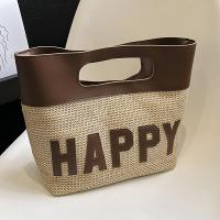 Straw Box Bag Woven Tote soft surface PC