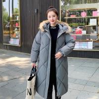 Plush & Polyester long style Women Parkas thicken & thermal & with pocket Argyle PC