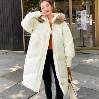 Plush & Polyester long style Women Parkas thicken & thermal & with pocket PC