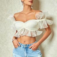 Polyester Tube Top Polyester Extensible Solide Blanc pièce