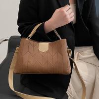 PU Leather Crossbody Bag sewing thread & attached with hanging strap geometric PC