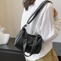 PU Leather Bucket Bag Shoulder Bag sewing thread Stone Grain PC