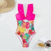 Polyamide scallop One-piece Swimsuit printed floral multi-colored PC